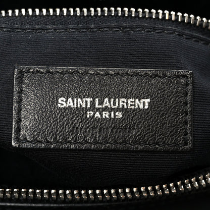 Calfskin Y Quilted Monogram Medium Loulou Chain Satchel Black