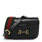 Azalea Calfskin Web Mini Horsebit 1955 Shoulder Bag Black