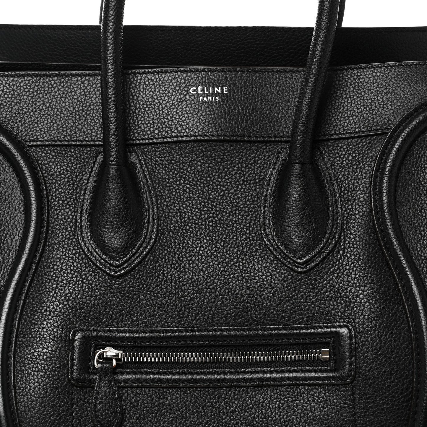 Drummed Calfskin Mini Luggage Black