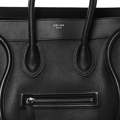 Drummed Calfskin Mini Luggage Black