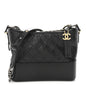 Aged Calfskin Quilted New Medium Gabrielle Hobo Black