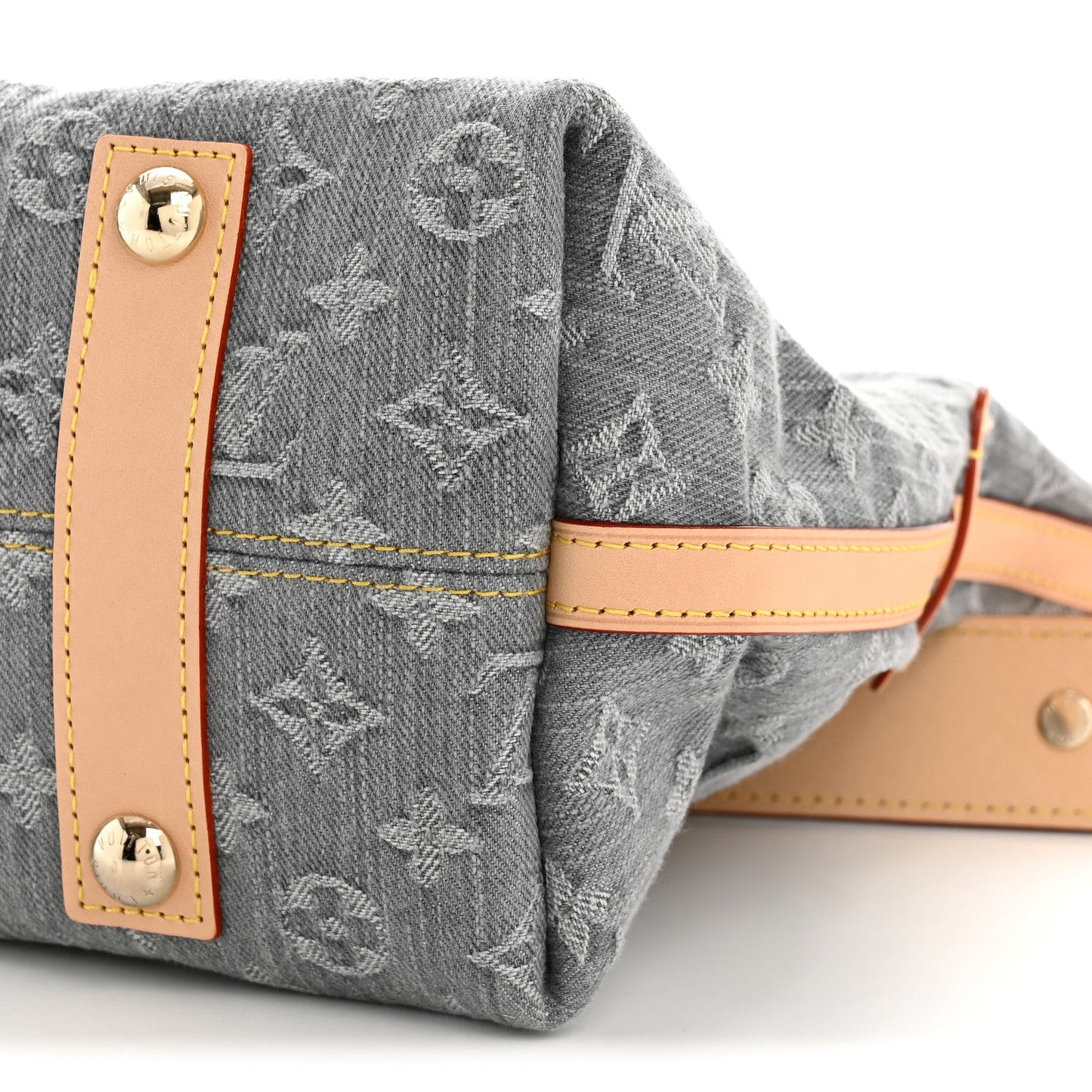 Monogram Denim CarryAll MM Washed Grey