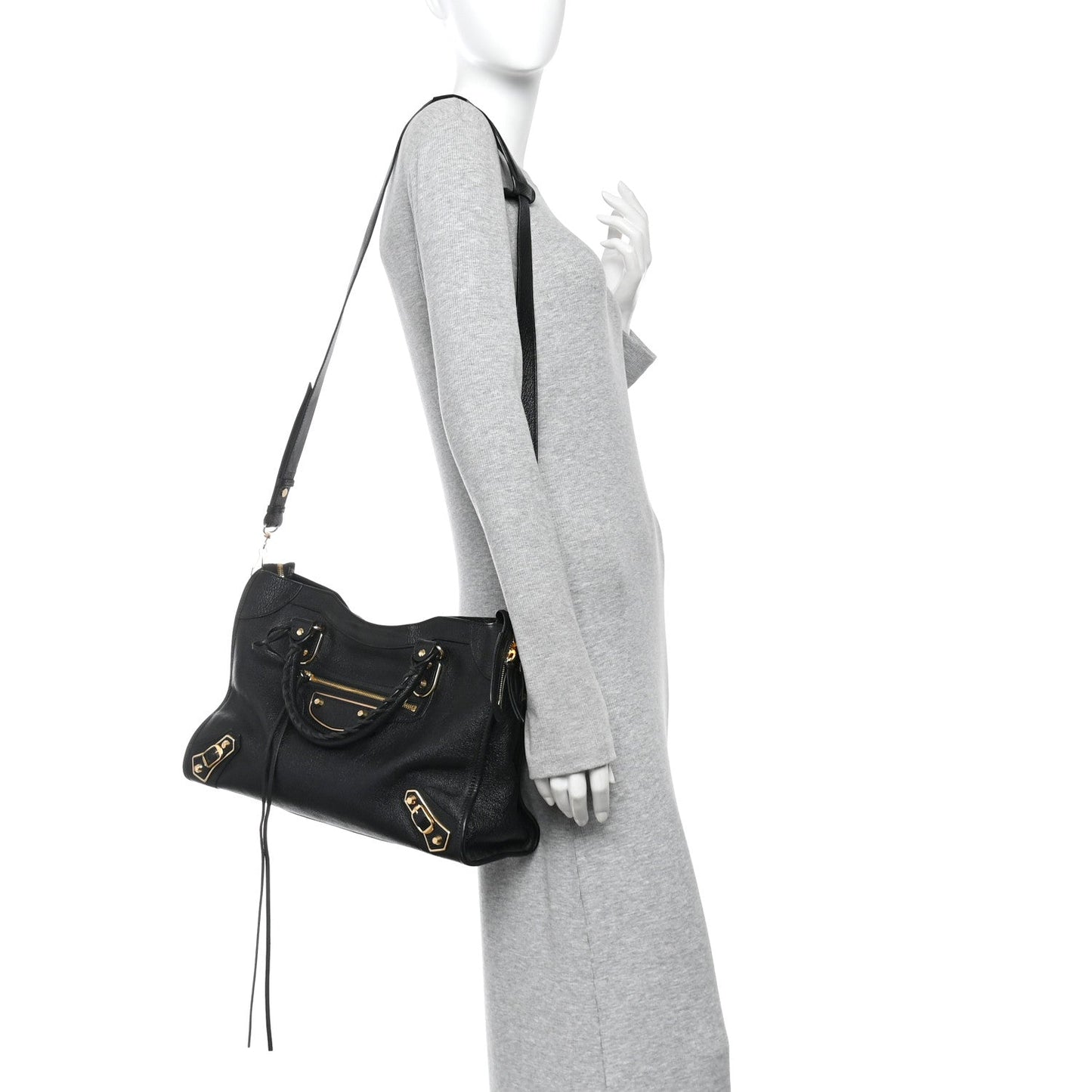 Chevre Gold Metallic Edge Hardware City Black