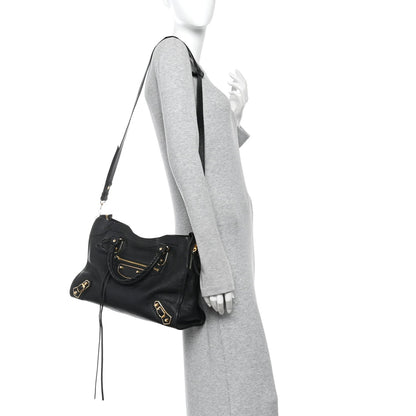 Chevre Gold Metallic Edge Hardware City Black