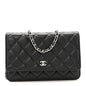 Caviar Quilted Wallet on Chain WOC Black