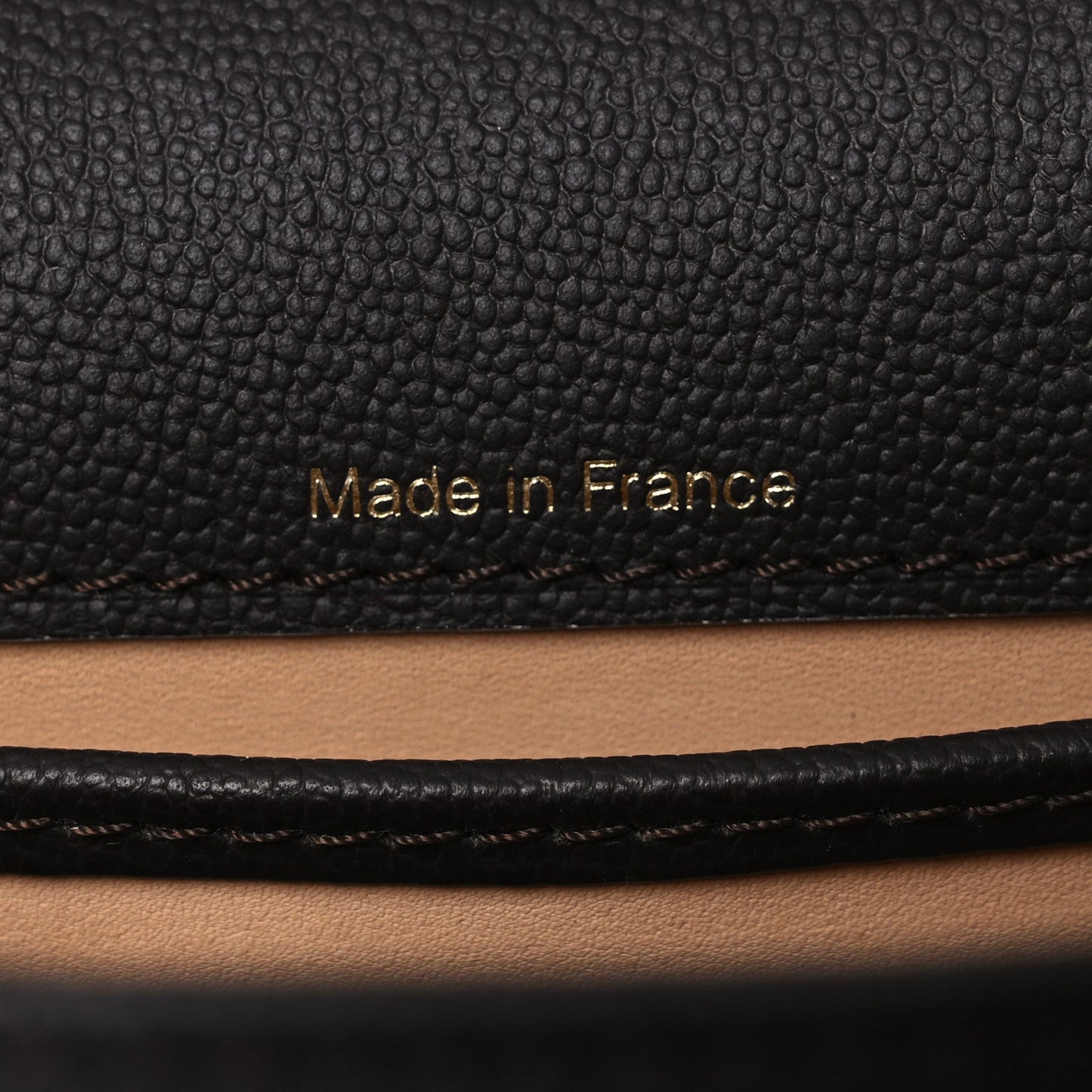 Grained Calfskin Bi-Color Brillant Mini Satchel Black