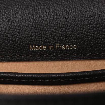 Grained Calfskin Bi-Color Brillant Mini Satchel Black