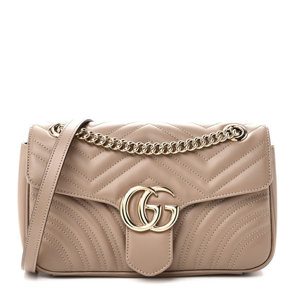 Calfskin Matelasse Small GG Marmont Shoulder Bag Porcelain Rose