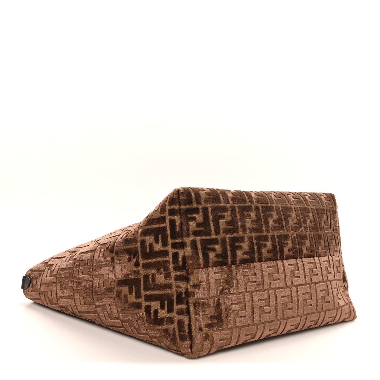 Velluto Jacquard Vitello Grace FF Large Reversible Shopping Tote Chocolate