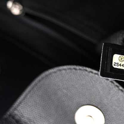 Caviar Medium Studded Deauville Tote Black