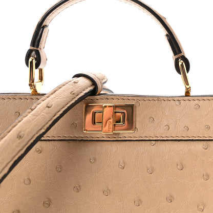 Ostrich Shiny Nappa Petite Peekaboo I SEE U Satchel Sasso