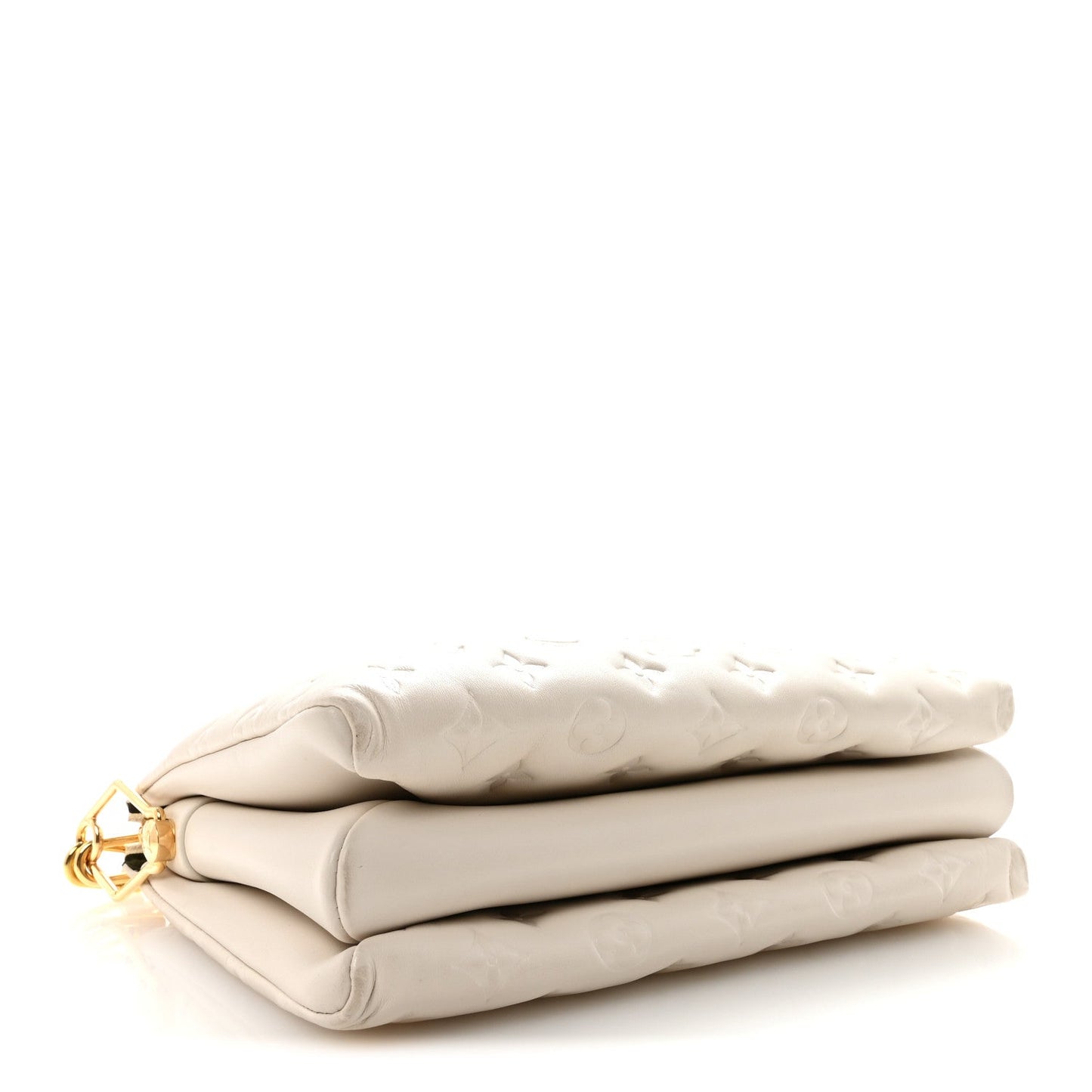 Lambskin Embossed Monogram Coussin PM White
