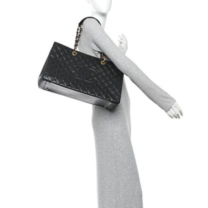 Caviar Quilted XL Grand Shopping Tote GST Black