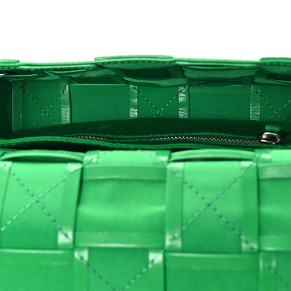 Paper Calfskin Maxi Intrecciato Small Cassette Crossbody Bag Grass