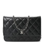 Lambskin Quilted Wallet On Chain WOC Black
