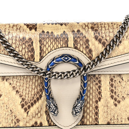 Snakeskin Azalea Calfskin Enamel Super Mini Dionysus Shoulder Bag New Rock White Electric Blue