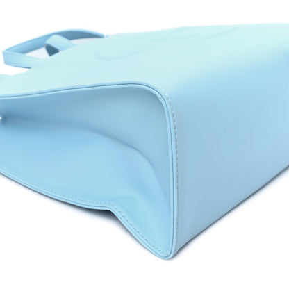 Vegan Leather Medium Shopping Bag Pool Blue