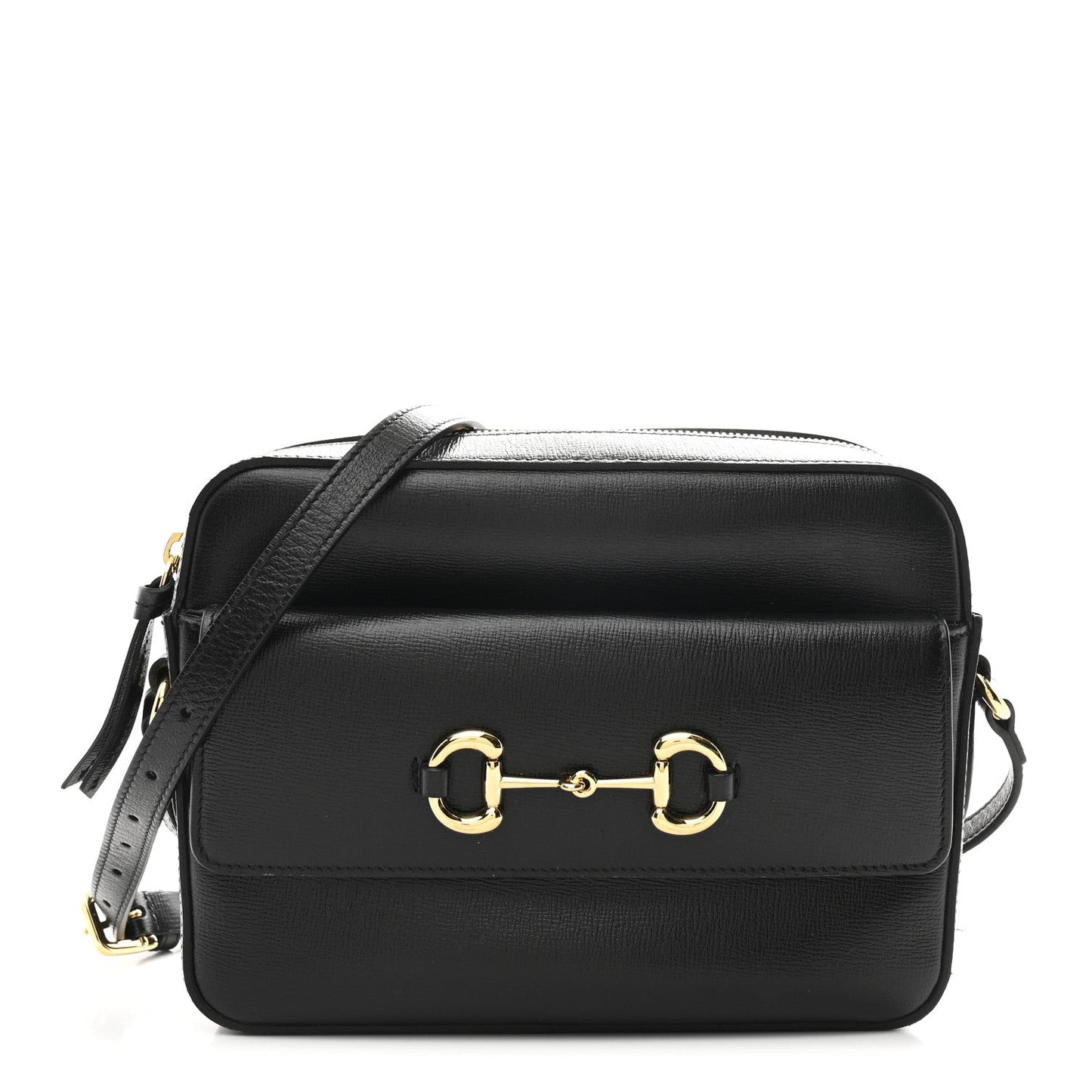 Textured Calfskin Small Horsebit 1955 Shoulder Bag Black