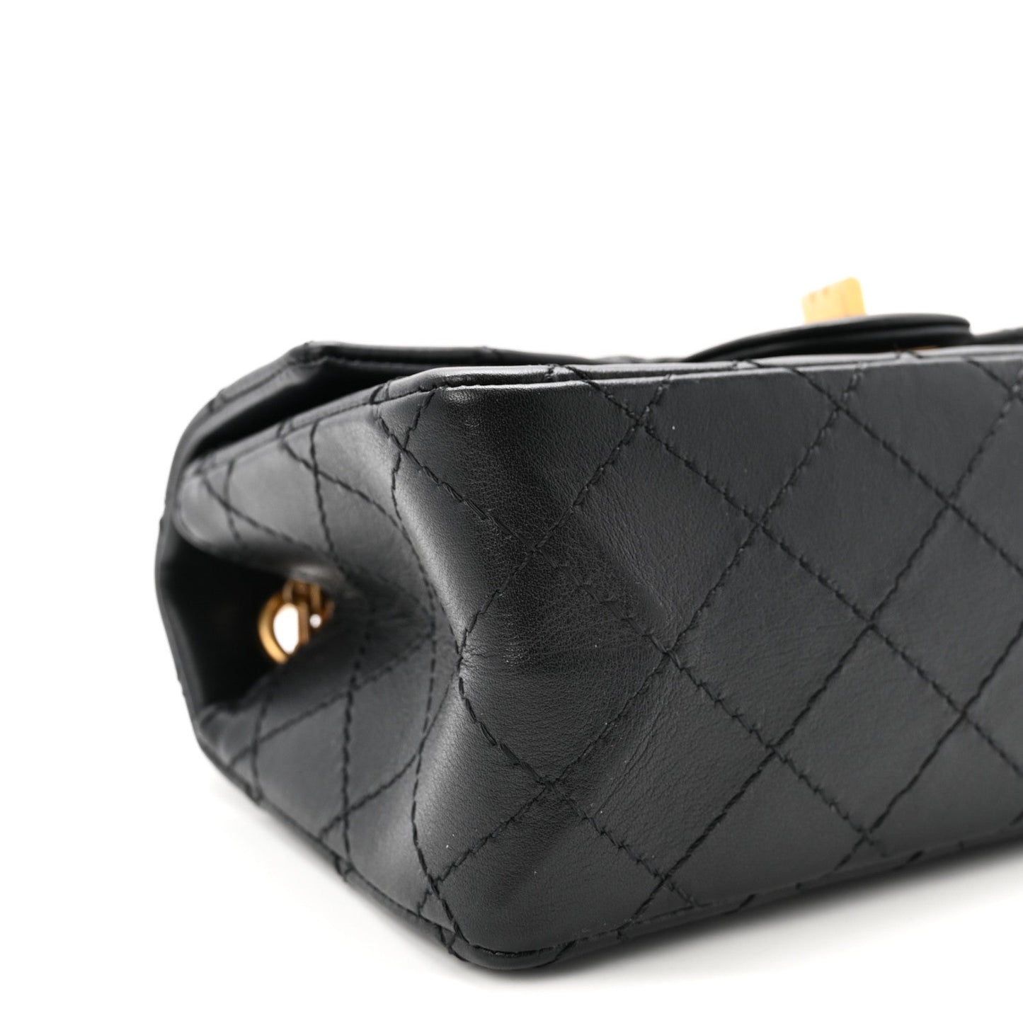 Aged Calfskin Quilted 2.55 Reissue Mini Flap Black