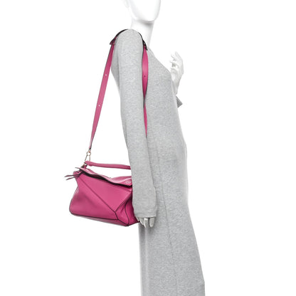 Calfskin Medium Puzzle Bag Fuchsia