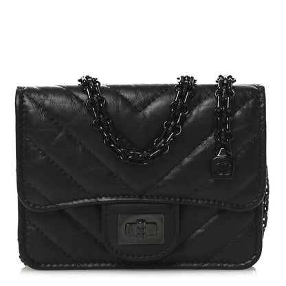 Aged Calfskin Chevron Quilted Reissue Belt Bag So Black