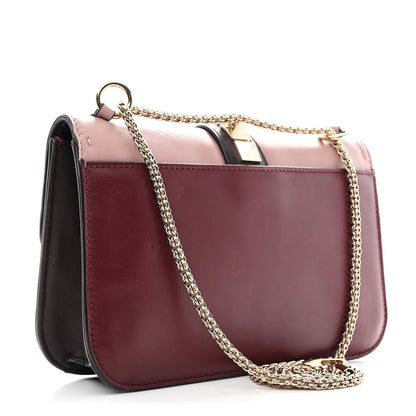 Vitello Tri-Color Medium Glam Lock Rockstud Flap Rubin Water Rose Marine