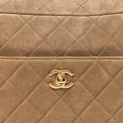 Suede Calfskin Quilted Camerissimo Camera Case Beige