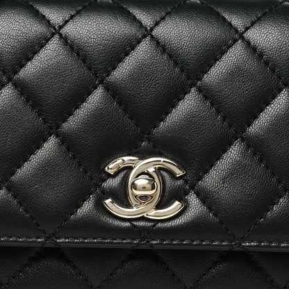Goatskin Quilted Rainbow Extra Mini Coco Handle Flap Black