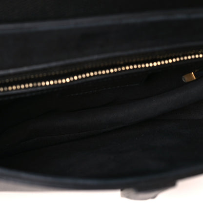 Grained Calfskin Saddle Bag Black