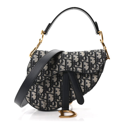 Oblique Mini Saddle Bag With Strap Blue