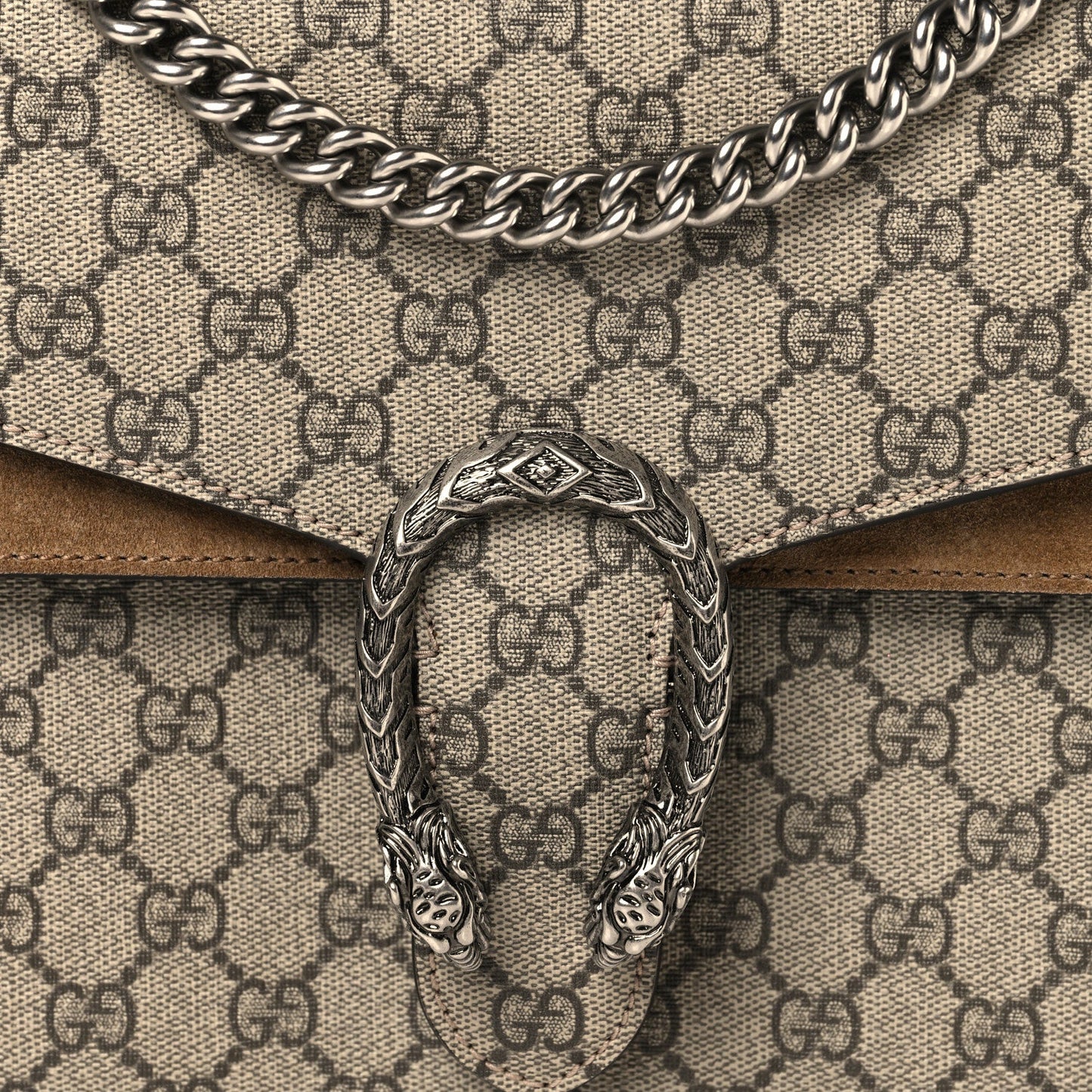 GG Supreme Monogram Medium Dionysus Shoulder Bag Taupe