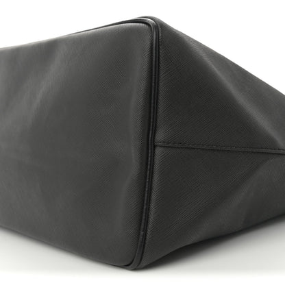 Textured Coated Canvas Bambi Print Large Antigona Tote Black