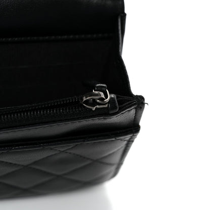 Lambskin Quilted Boy Wallet On Chain WOC Black