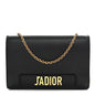 Calfskin J'Adior Wallet on Chain Pouch Black