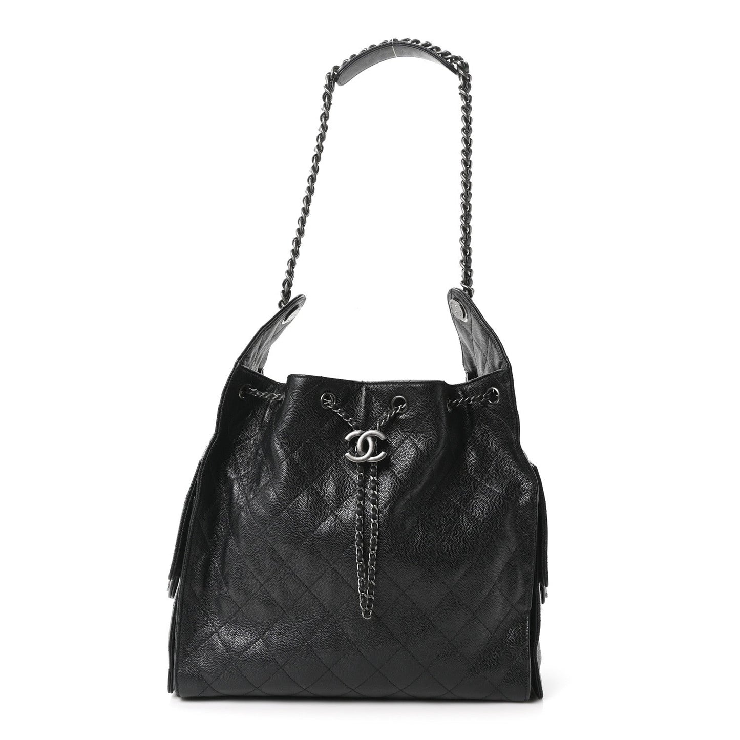 Caviar Quilted Medium Chanel 25 Handbag Black