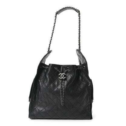Caviar Quilted Medium Chanel 25 Handbag Black