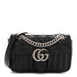 Calfskin Matelasse Aria Mini GG Marmont Shoulder Bag Black