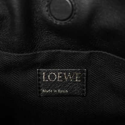 Jacquard Anagram Calfskin Mini Flamenco Knot Clutch Navy Black