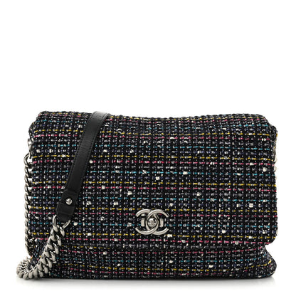 Tweed Small Messenger Flap Navy