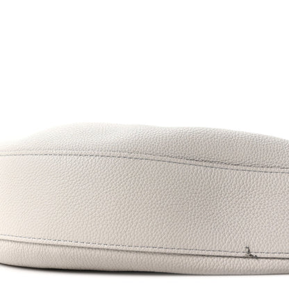 Pebbled Calfskin Augustina Small Crossbody Light Grey