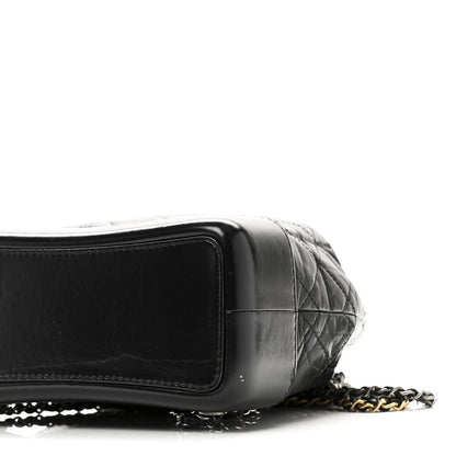 Aged Calfskin Quilted Small Gabrielle Backpack Black
