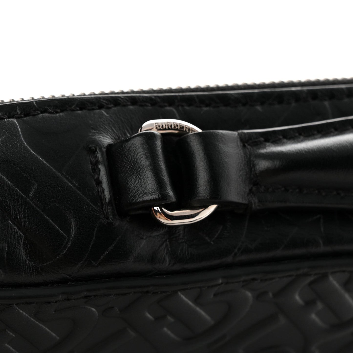 Calfskin Embossed TB Triple Stud Briefcase Black