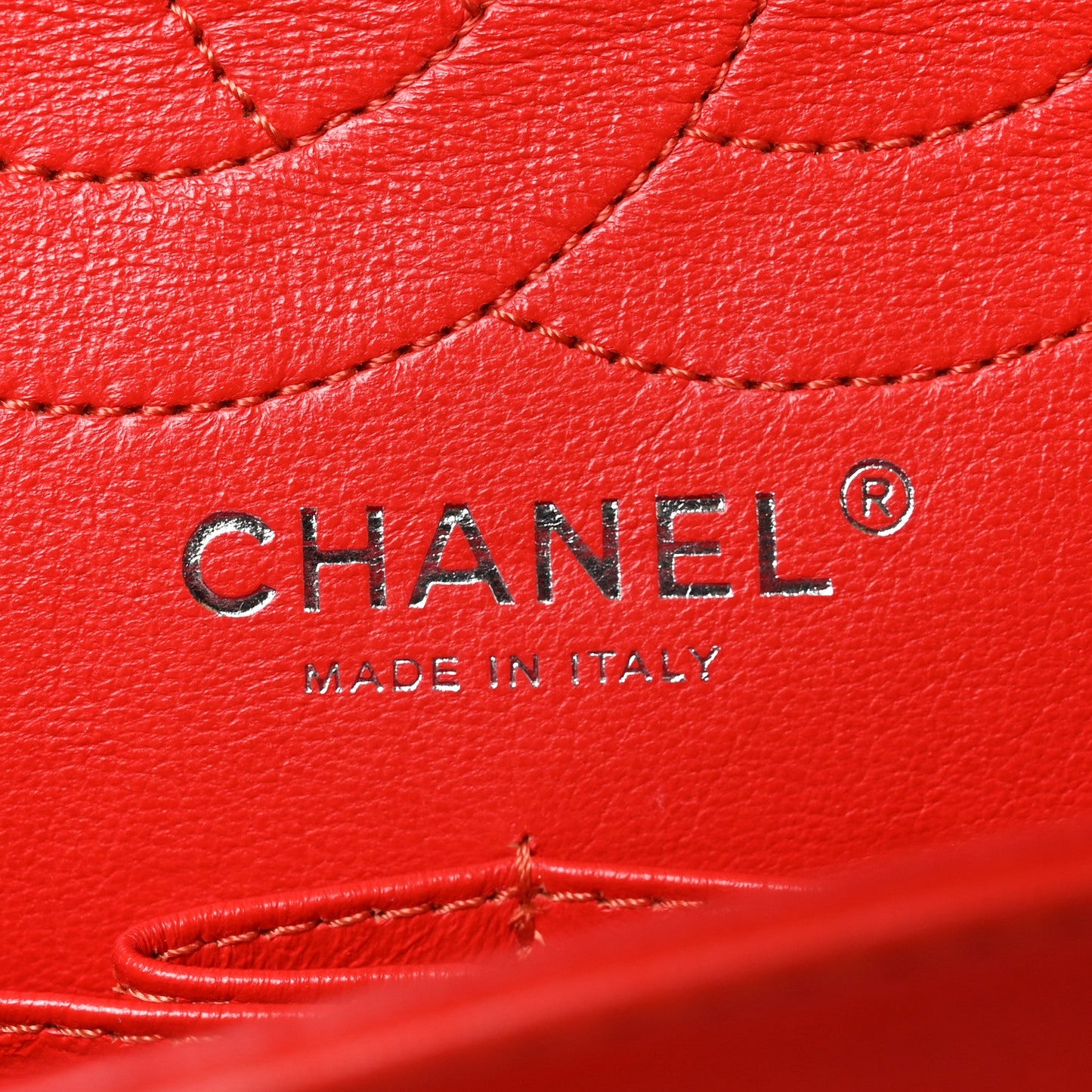 Distressed Patent Quilted 2.55 Reissue Flap Red