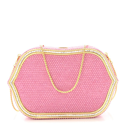 Swarovski Crystal Minaudière Clutch Pink