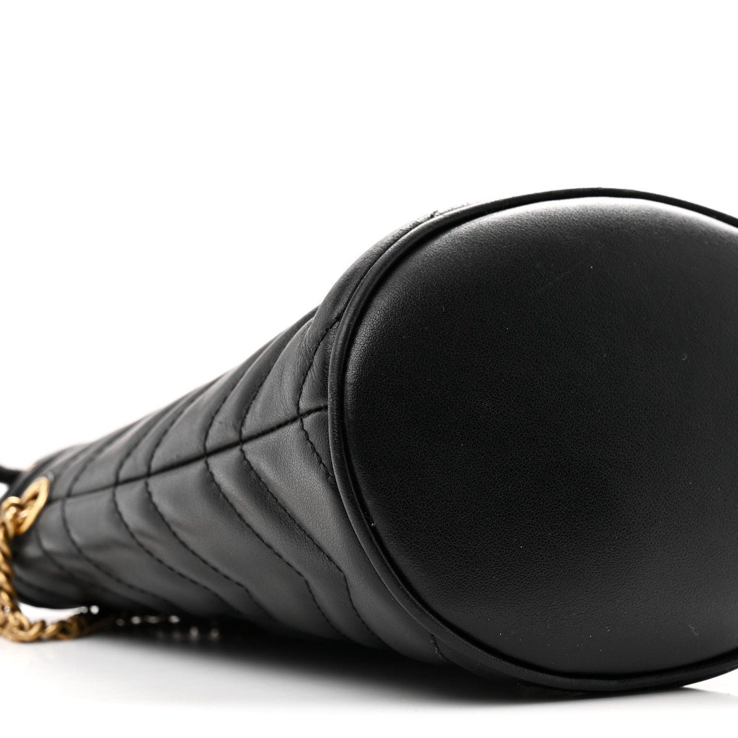 Calfskin Matelasse Mini GG Marmont 2.0 Bucket Bag Black
