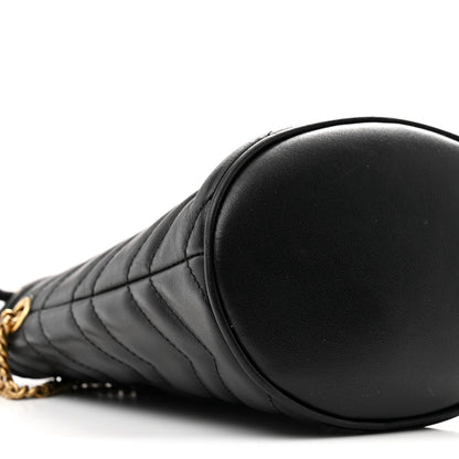 Calfskin Matelasse Mini GG Marmont 2.0 Bucket Bag Black