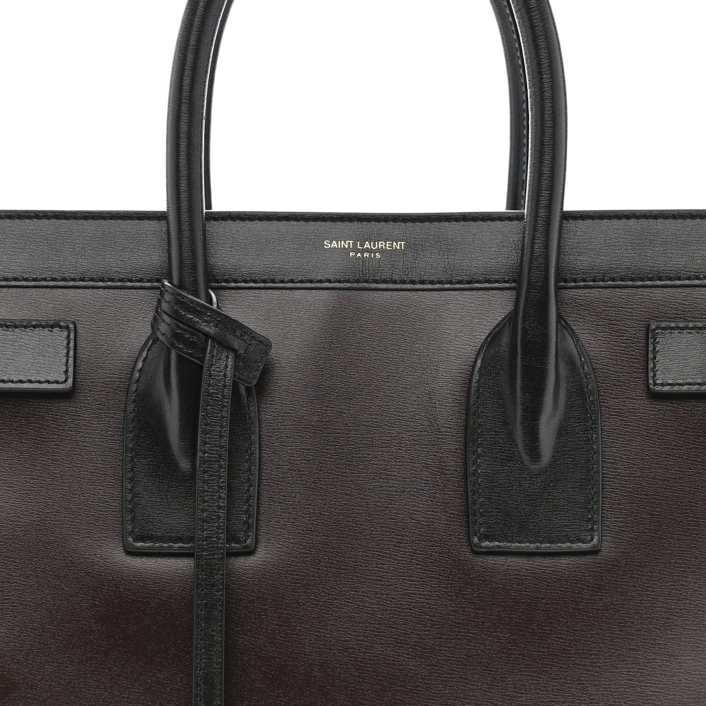 Calfskin Bi-Color Small Sac De Jour Burgundy Black