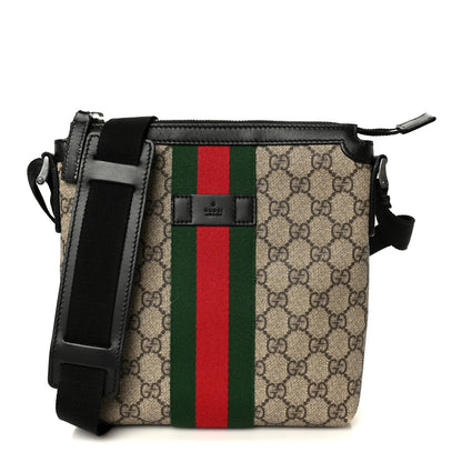 GG Supreme Monogram Web Messenger Bag Black