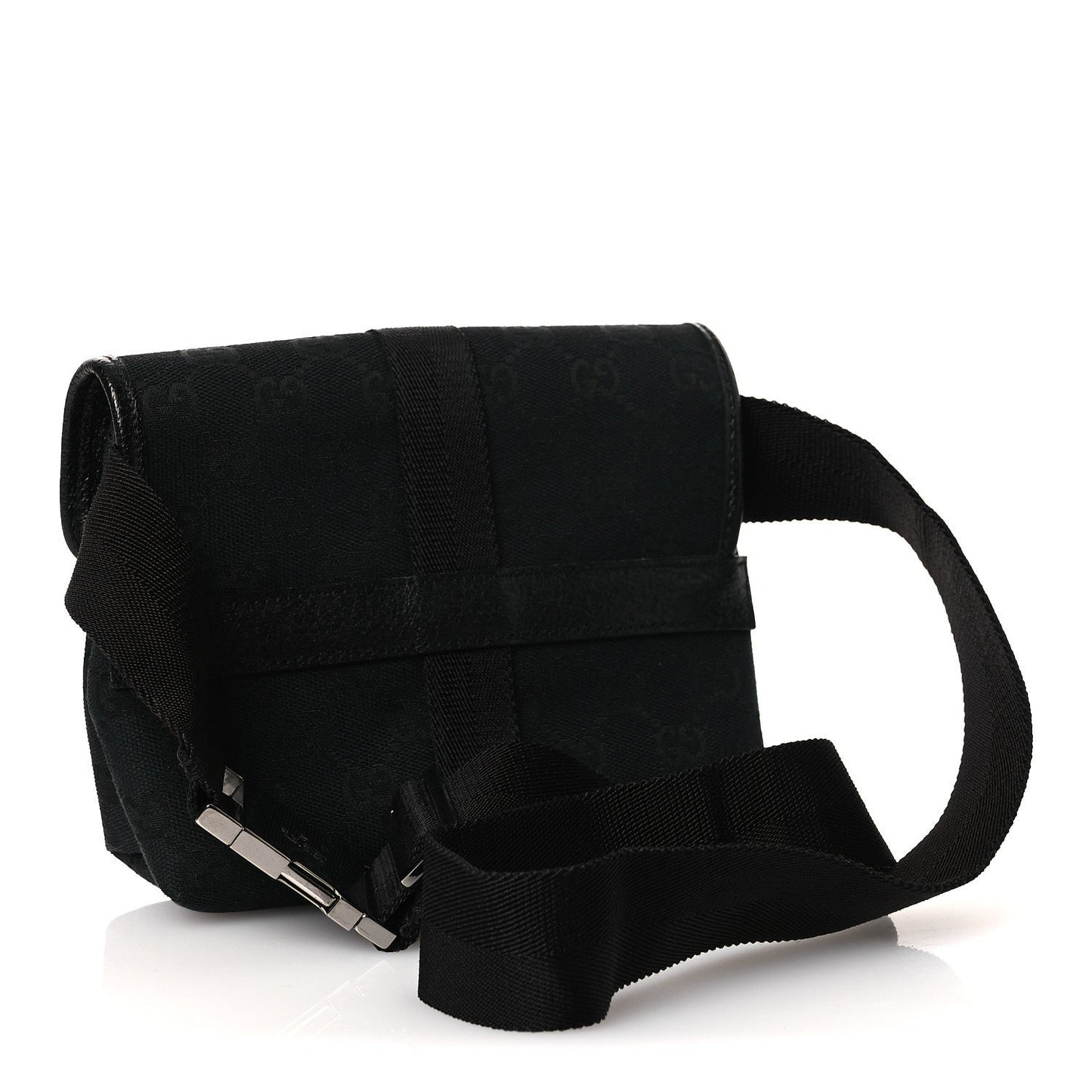 GG Monogram Web Buckle Belt Bag Black