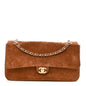 Suede Calfskin Small Souplissimo Maxi Flap Camel